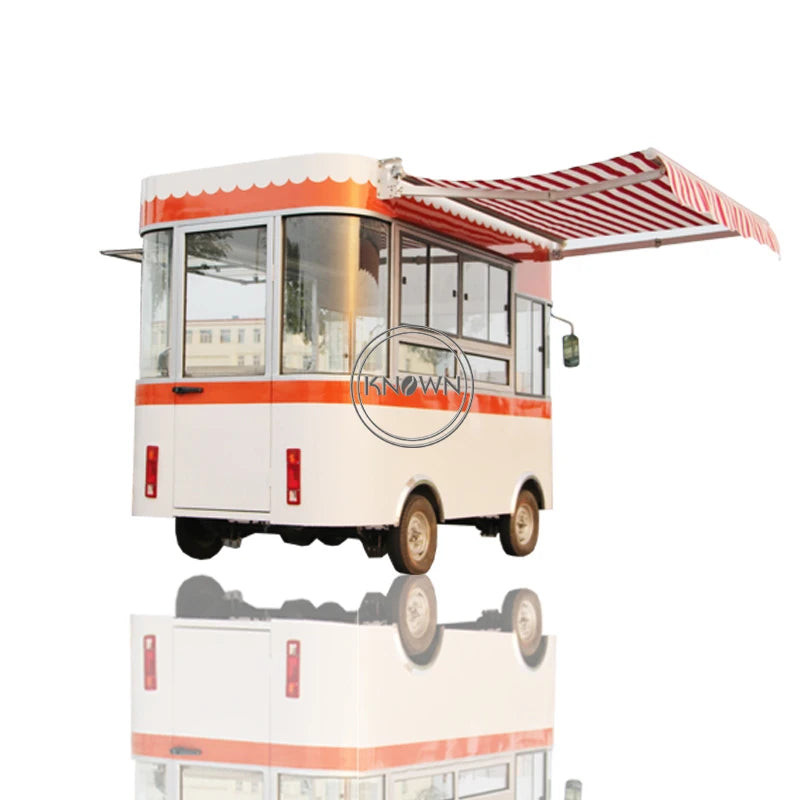 OEM The Best Selling Street Electric Food Cart Snack Ice Cream Trucks Hot Dog Vans with Kitchen Equipment and Awning