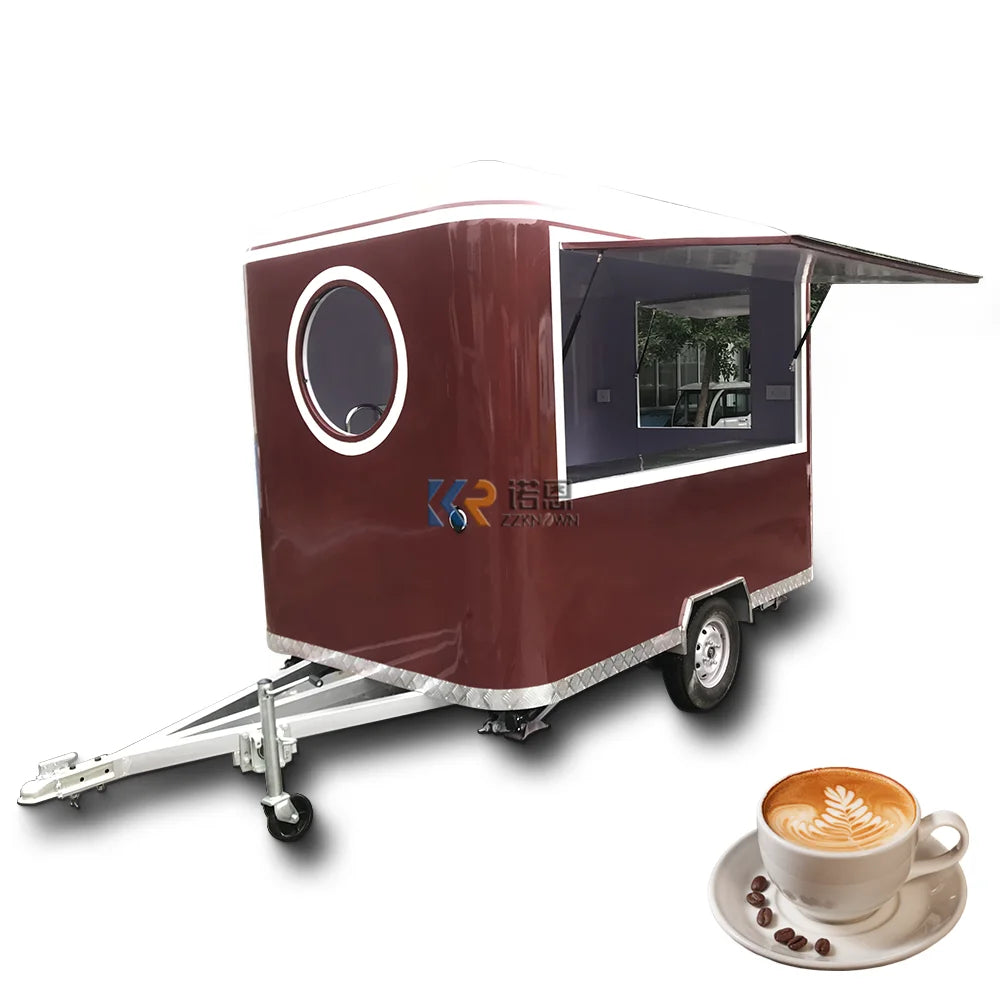 Carritos de comida para el desayuno Remolque para carrito de comida rápida Camión de comida Airstream de acero inoxidable aprobado por la CE