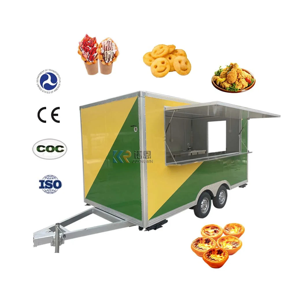 Mobile Food Truck with CE VIN DOT Dining Car Food Trailer For Europe Vendors Hotdog Food Cart