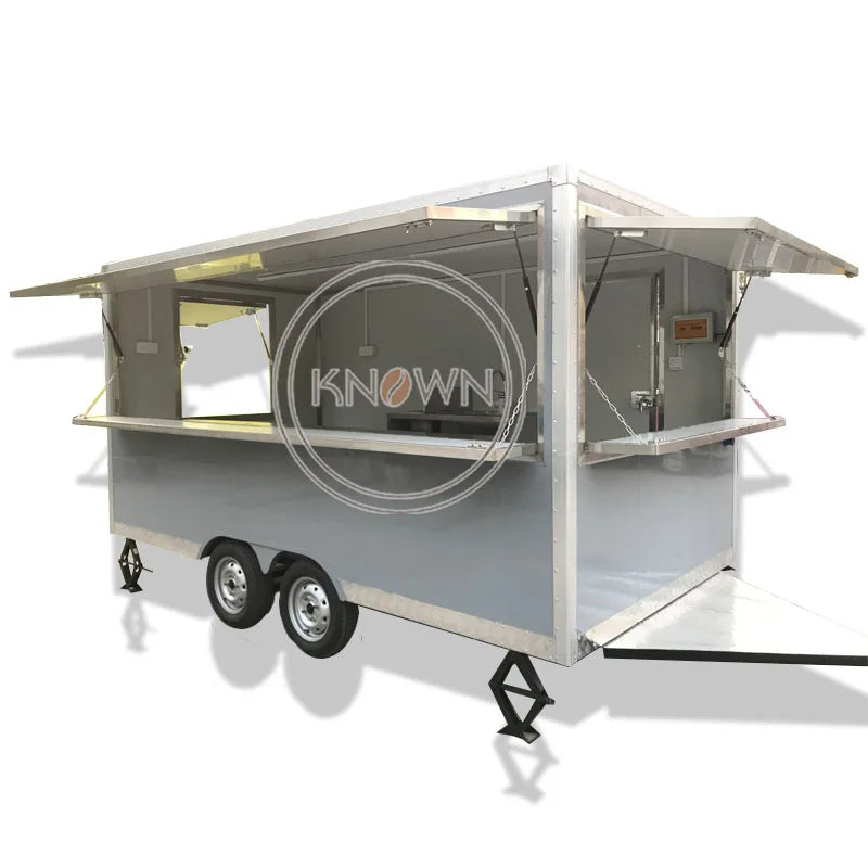 2023 400cm Square Food Trailer with DOT CE Mobile Fast Food Trailer Street BBQ Food Truck with Full Kitchen Equipments