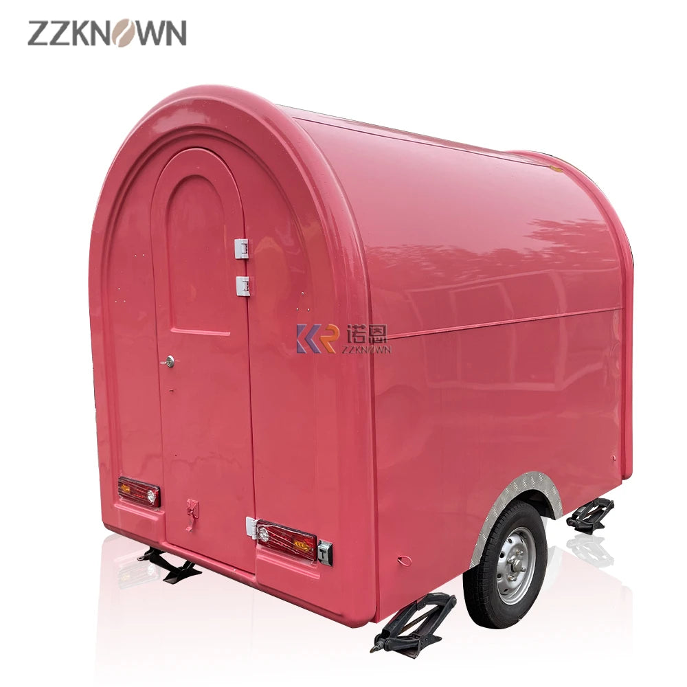 Outdoor Small Stainless Steel Mobile Fast Food Truck Fully Equipped Cupcake Ice Cream Catering Food Trailer