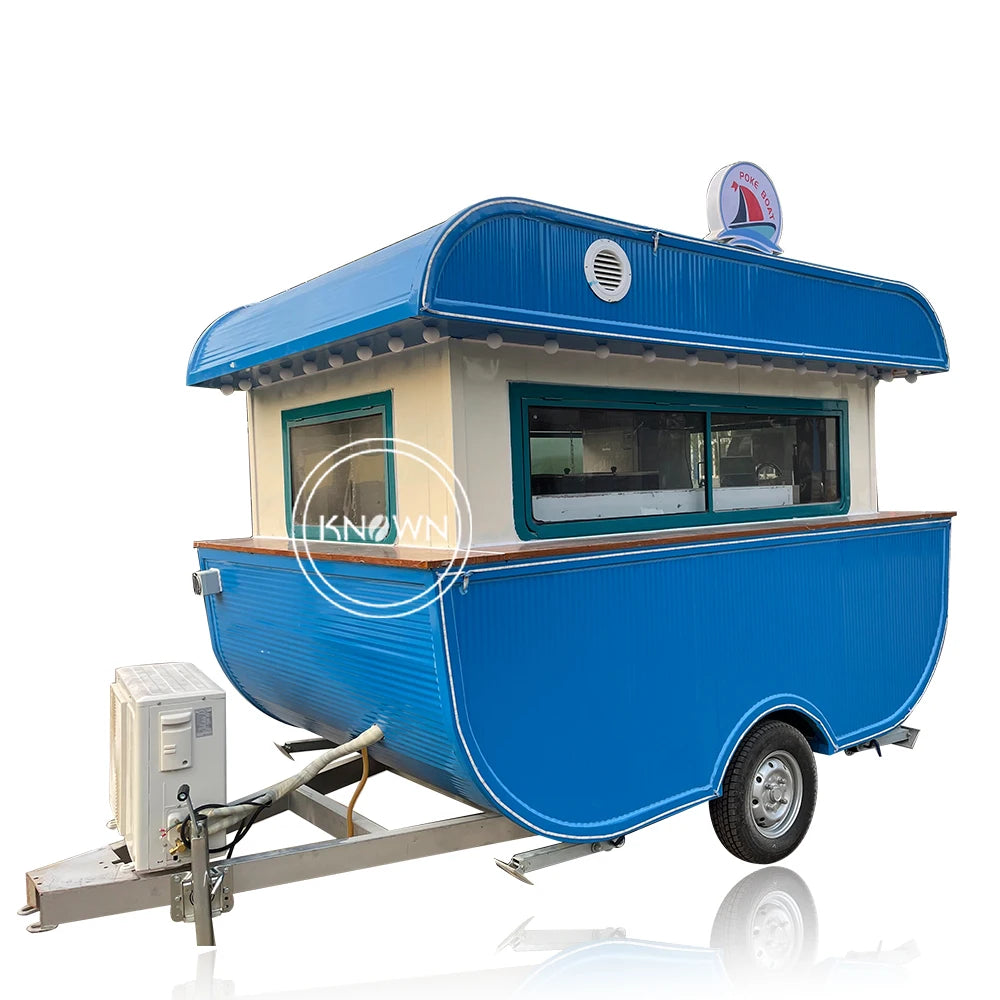 Mobile Iced Coffee Truck Fully Equipped Refrigerator Restaurant Car Custom BBQ Pizza Fast Food Trailer with Full Kitchen