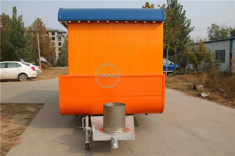 OEM Stainless Steel Boat Type Trailer for Sale Commercial Mobile Ice Cream Cart Fast Mobile Food Truck Kiosk