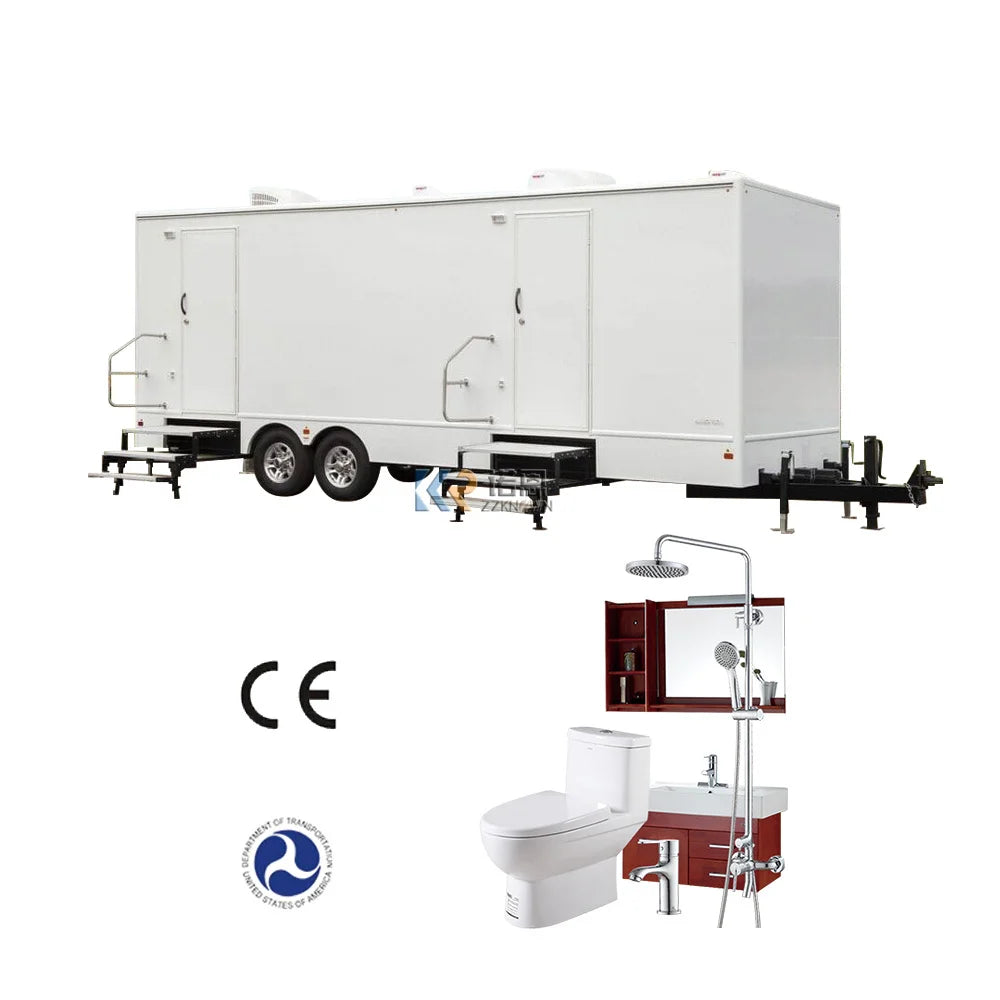 Portable Toliets New Arrival Moveable Toilet And Shower Trailer Outdoor Bathroom Cubicle Trailers