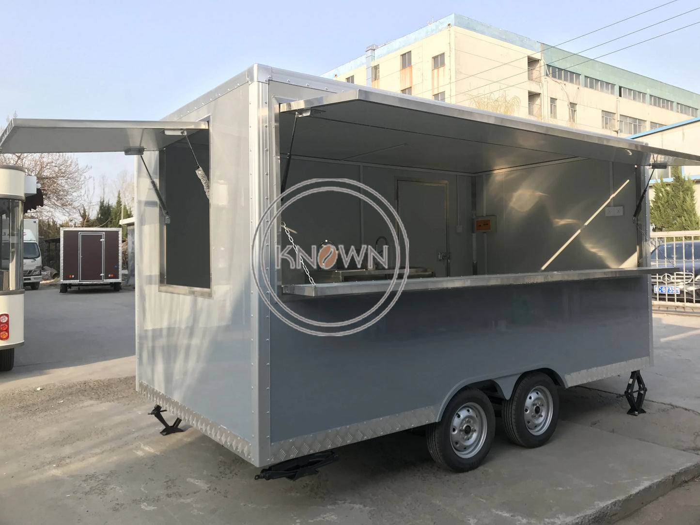 2023 400cm Square Food Trailer with DOT CE Mobile Fast Food Trailer Street BBQ Food Truck with Full Kitchen Equipments