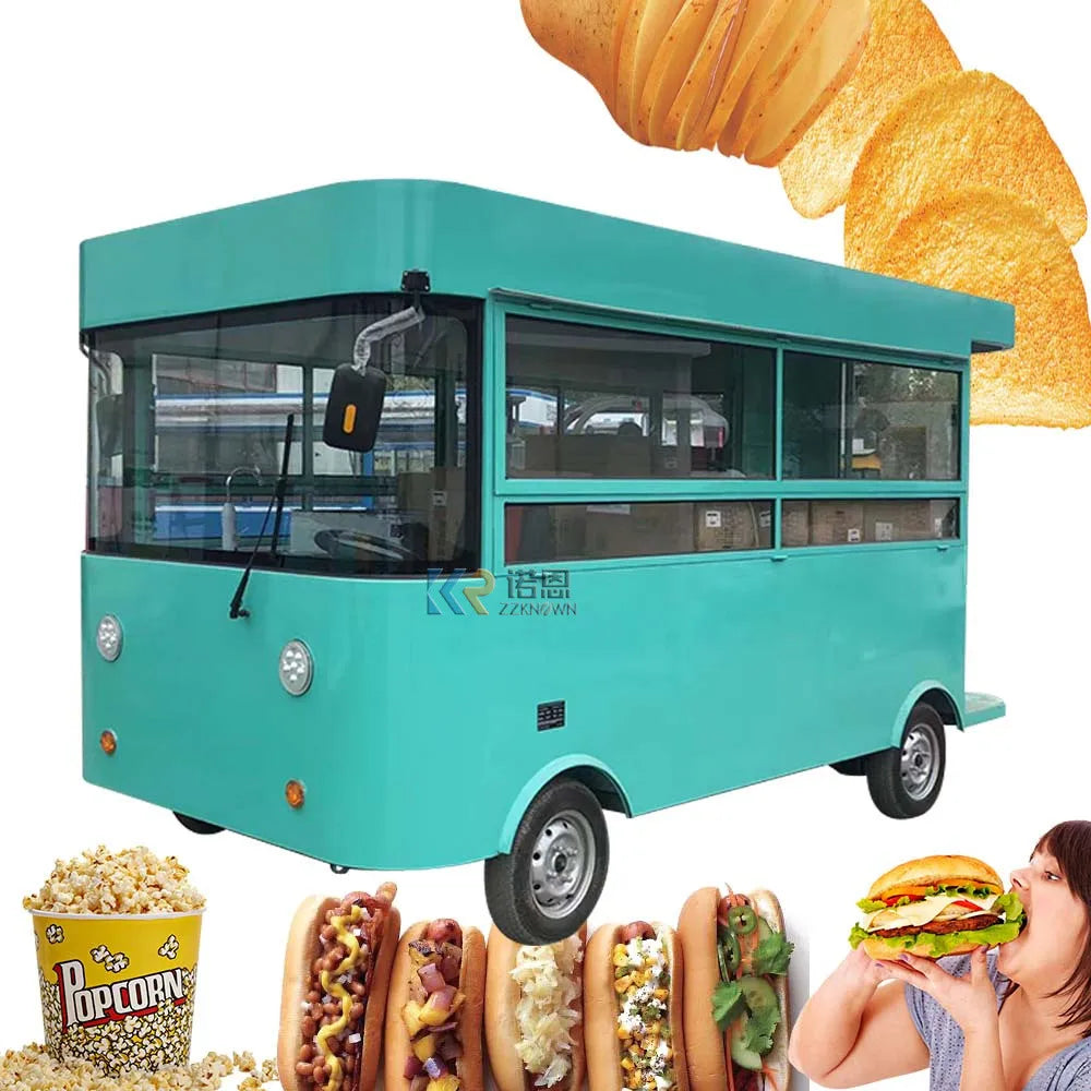 2023 Full Equipped Food Truck with DOT CE  Electric Fast Mobile Food Cart Mobile Kitchen Restaurant Ice Cream Vending Van