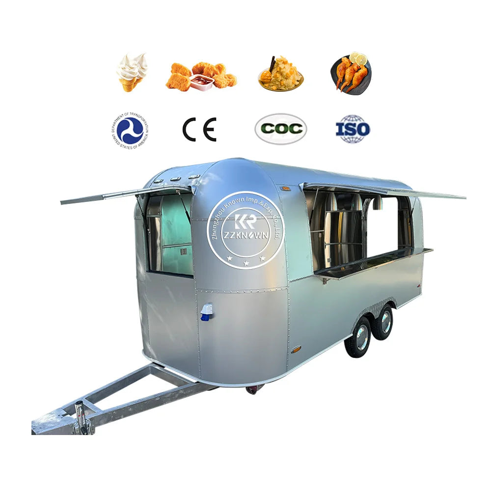 2023 Outdoor Mobile Food Trailer Street Mobile Food Cart For Sale Pizza Customized Steel American