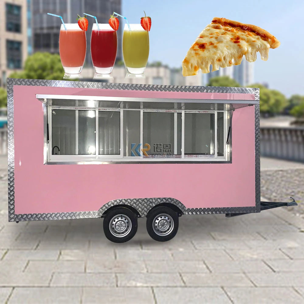 Remorque de cuisine mobile durable Camion de restauration personnalisé avec camion à pizza entièrement équipé à vendre