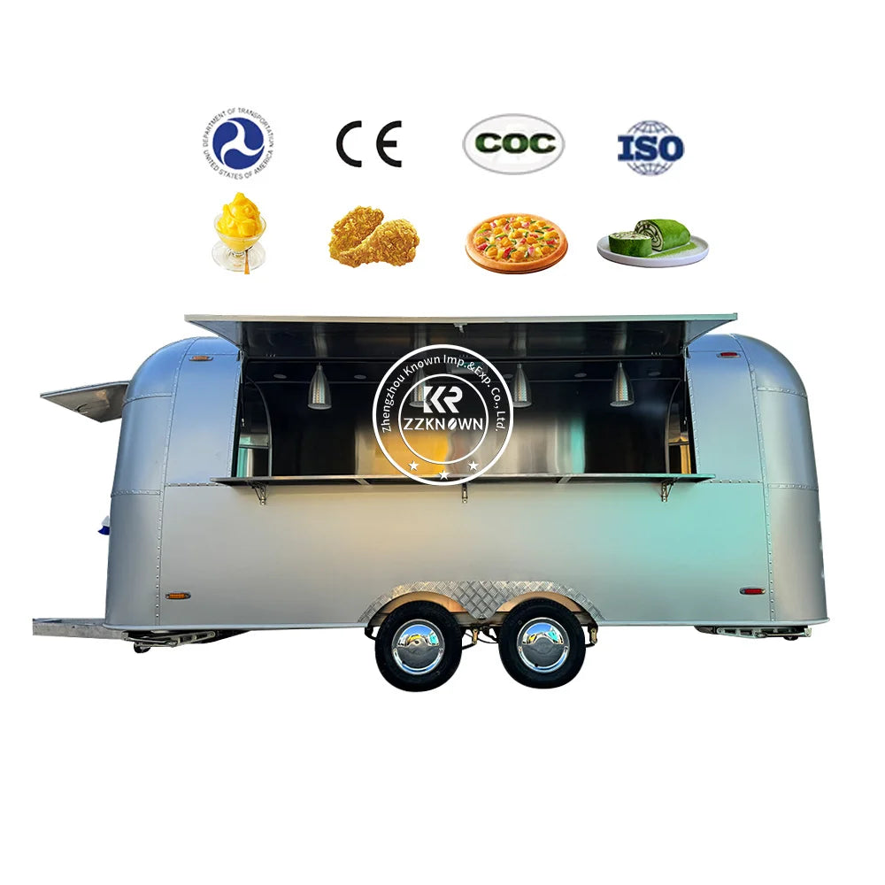 2023 Outdoor Mobile Food Trailer Street Mobile Food Cart For Sale Pizza Customized Steel American