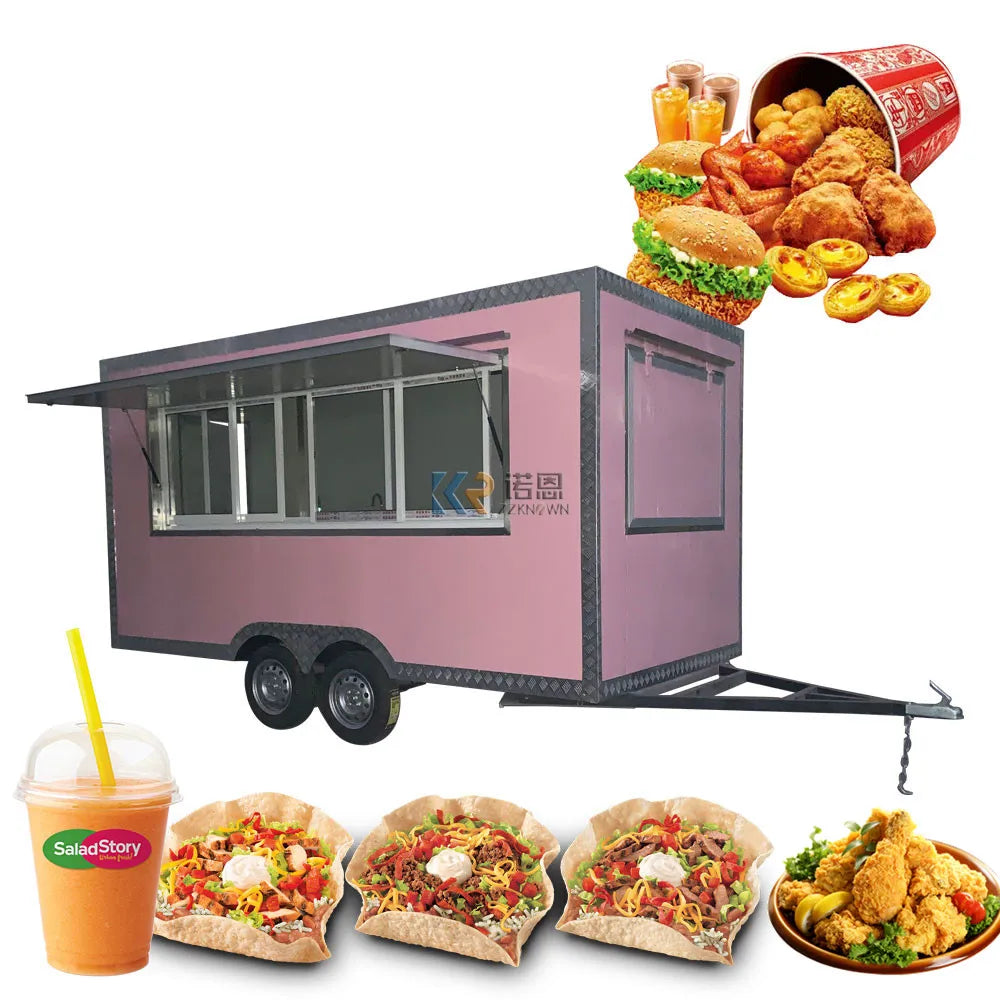 2023  Food Cart With Refrigerator Truck Burger Mobile Fast Modern Food Trailer with Full Kitchen Equipments