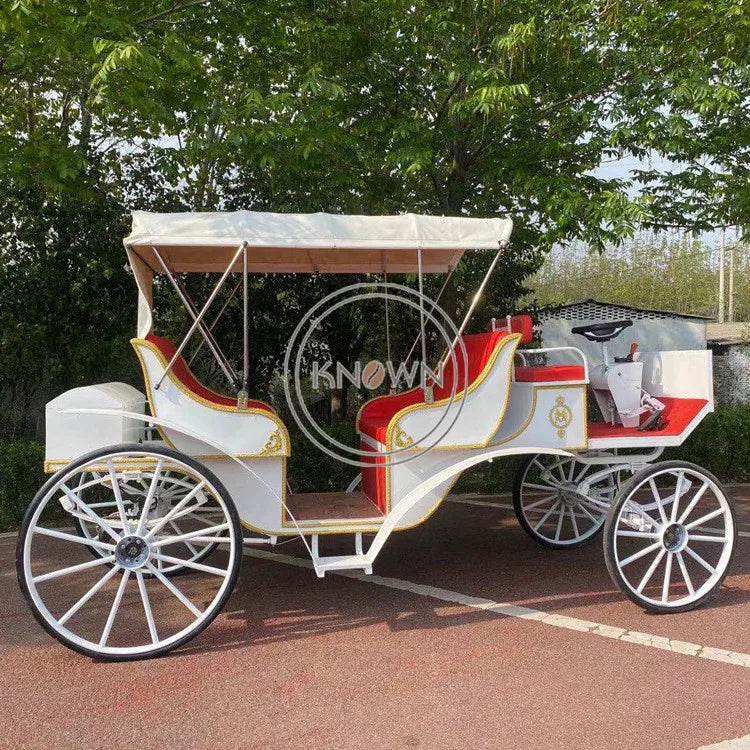 Remolque de lujo para carruajes tirados por caballos para bodas, estilo británico, eléctrico, para el lugar de celebración de bodas