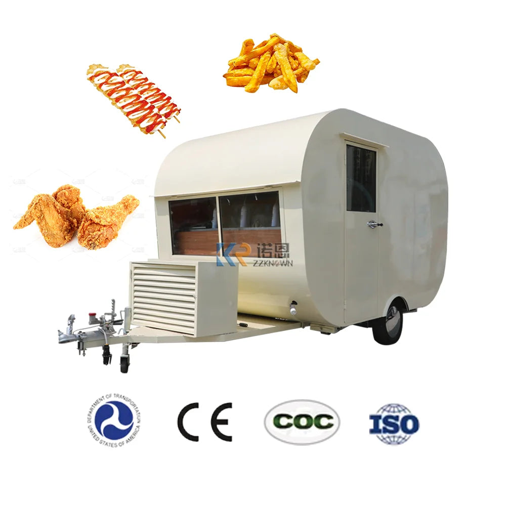 Food Truck Food Trailer With Kitchen Equipment CE DOT Approved Fast Coffee Catering Cart