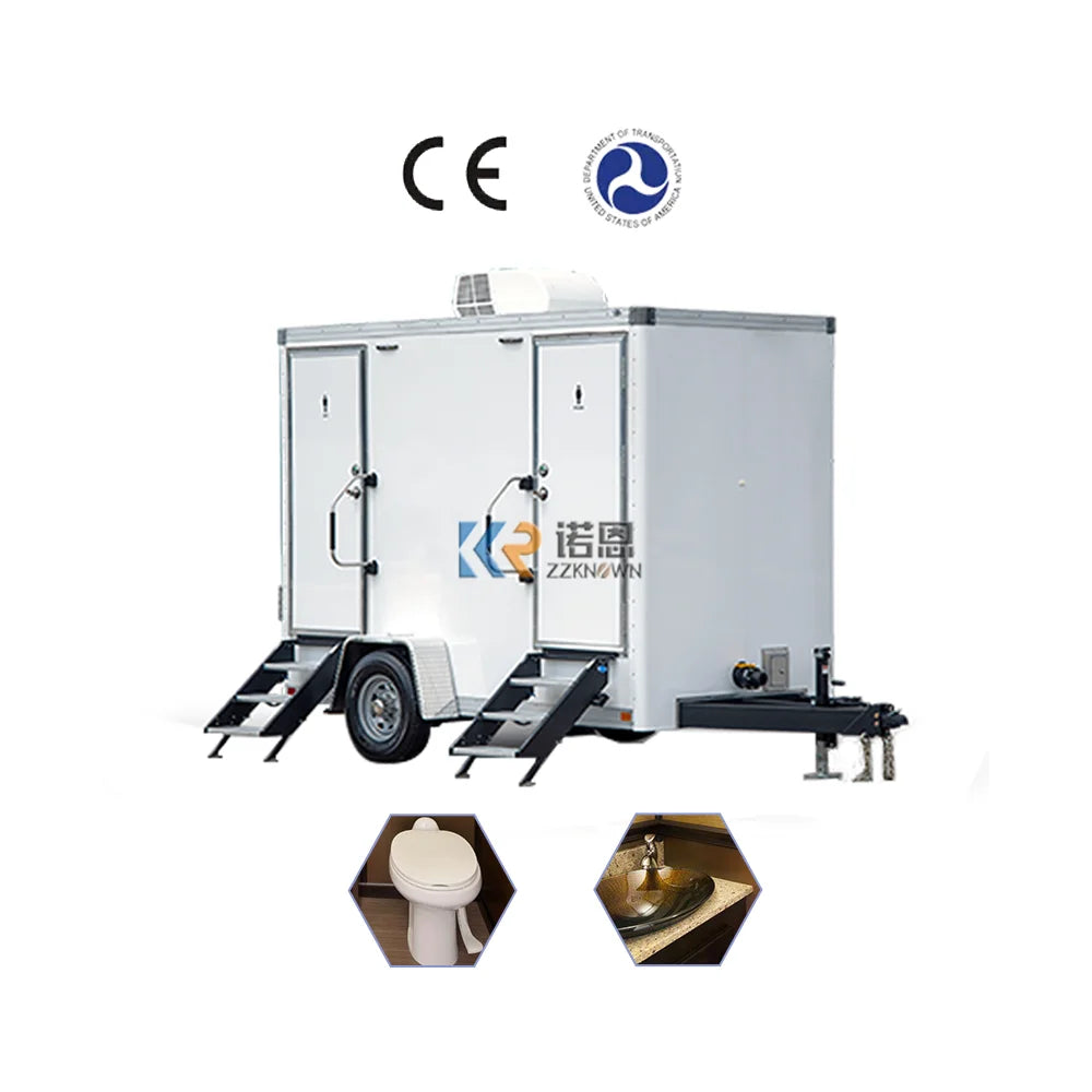 2024 Luxury Portable Bathroom Mobile Restroom Trailers Shower Custom Cheap Price Trailer Toilet Portable