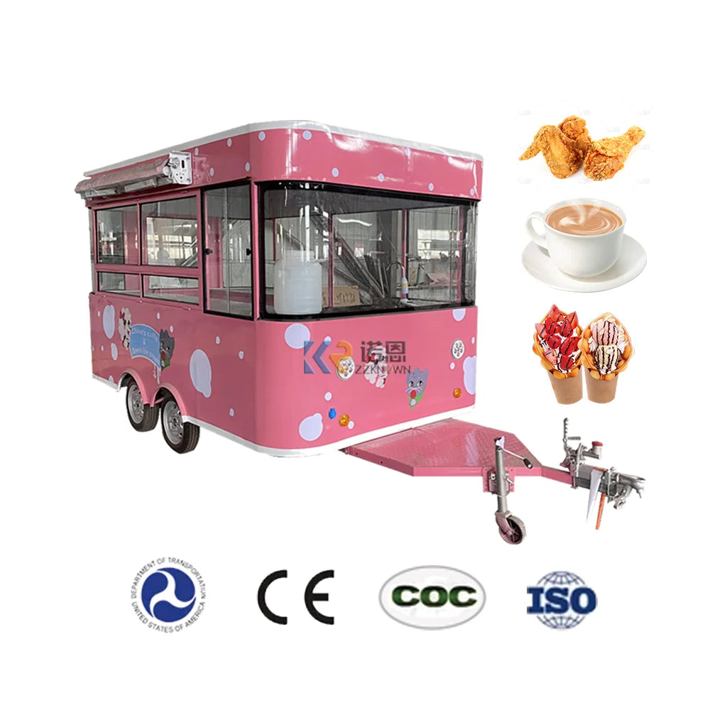 China Outdoor Ice Food Cart Hot Dog Stand Mobile Fast Food Trailer Fast Food Truck With Full Kitchen