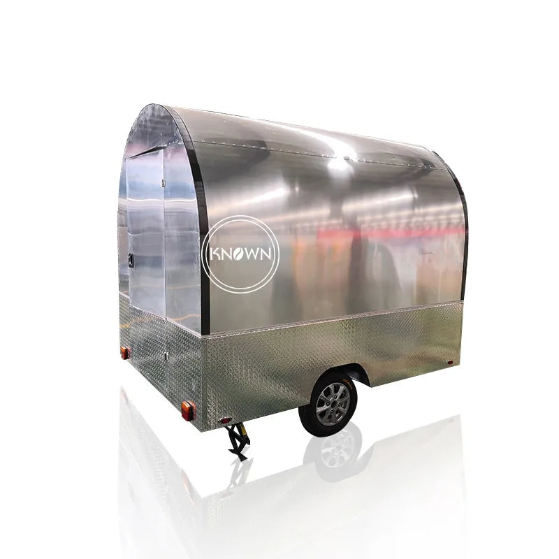 OEM Stainless Steel Food Trailer Mobile Street Kitchen Food Vending Van for Sale Breakfast Snack Cart