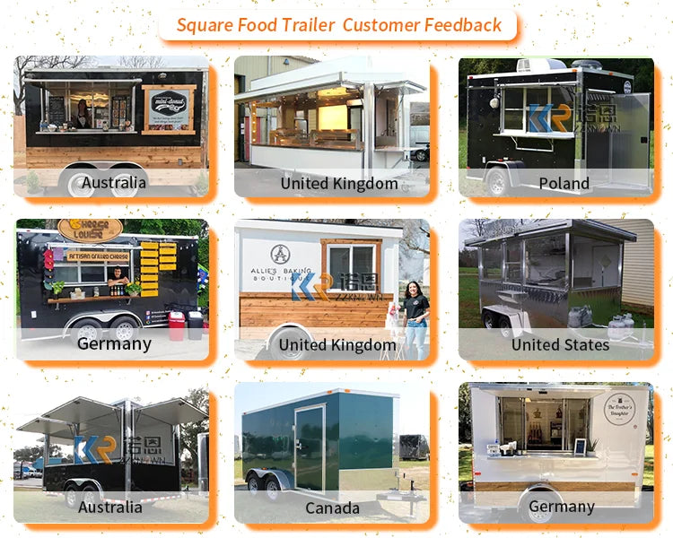 2023 USA Standard Ice Cream Trailer Mobile Fast Food Truck Trailers Fully Equipped with Full Kitchen Equipment