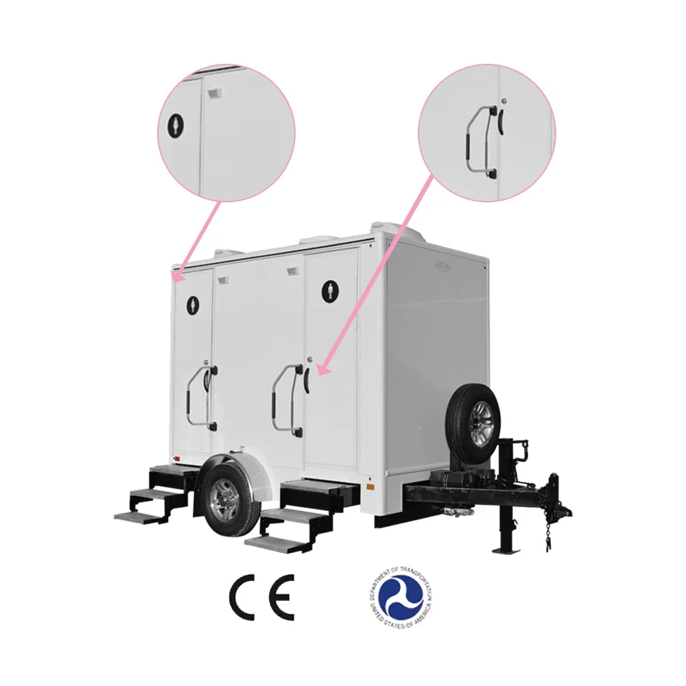 China Outdoor Used Modular Prefab Shower Cabin Toilet Mobile Plastic Portable Toilet In Container Trailer